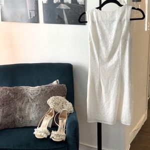 White backless mini dress